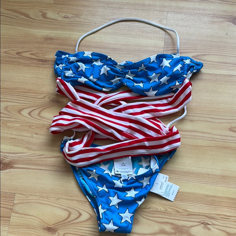 Jeremy Scott x Adidas Blue and Red One Piece Swimsuit new with tag